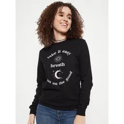 Mast & Harbour Black Typography Printed Pullover-picture-15