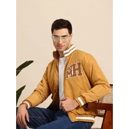 Mast & Harbour Bomber Jacket with Applique Detailing-picture-26