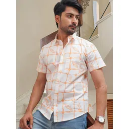 Mast & Harbour Checked Spread Collar Cotton Shirt-picture-38