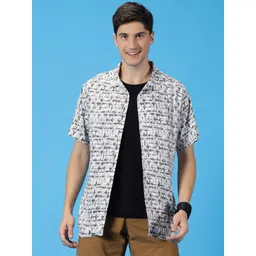 Mast & Harbour Classic Slim Fit Abstract Printed Cuban Collar Casual Shirt-picture-15