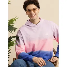 Mast & Harbour Colourblocked Hooded Pure Cotton Sweatshirt-picture-34