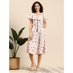 Mast & Harbour Floral Print A-Line Midi Dress-picture-37