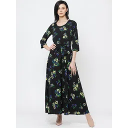 Mast & Harbour Floral Print Fit And Flare Maxi Dress-image-40