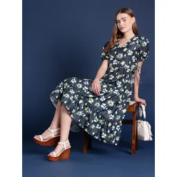 Mast & Harbour Floral Print Puff Sleeve Mini Dress-picture-18