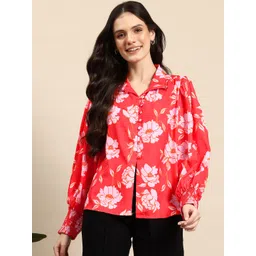 Mast & Harbour Floral Print Puff Sleeve Top-picture-17