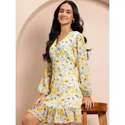 Mast & Harbour Floral Print Wrap Dress-picture-22