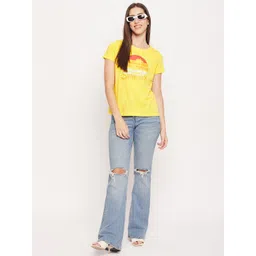 Mast & Harbour Graphic Printed Pure Cotton T-shirt-picture-36