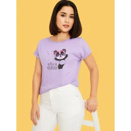 Mast & Harbour Graphic Printed Roll-Up Sleeves Round Neck Cotton T-shirt-picture-29