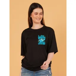 Mast & Harbour Graphic Printed Round Neck Oversized Cotton T-shirt-picture-33