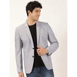 Mast & Harbour Grey Notched Lapel Single Breasted Slim Fit Blazer-picture-32