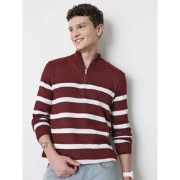 Mast & Harbour Half Zipper Striped Pullover-picture-17