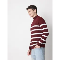 Mast & Harbour Half Zipper Striped Pullover image 3