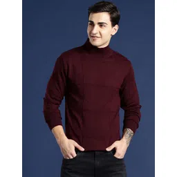 Mast & Harbour High Neck Geometric Design Pullover-picture-10