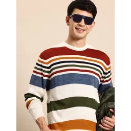 Mast & Harbour Long Sleeves Acrylic Striped Sweater-picture-24