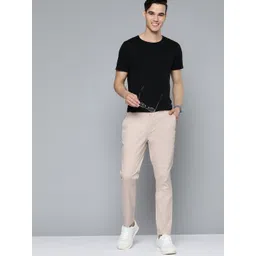 Mast & Harbour Men Beige Solid Chinos Trousers image 2