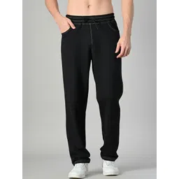 Mast & Harbour Men Black Solid Baggy Fit Track Pants-picture-36