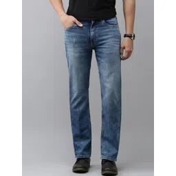 Mast & Harbour Men Blue Bootcut Clean Look Light Fade Stretchable Jeans-picture-37