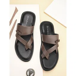 Mast & Harbour Men Brown One Toe Comfort Sandals-picture-15