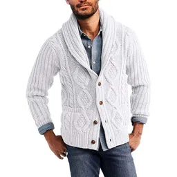 Mast & Harbour Men Cable Knit Cardigan-picture-27