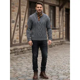 Mast & Harbour Men Cable Knit Pullover-picture-26