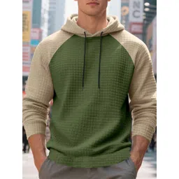 Mast & Harbour Men Checked Hooded Pullover Sweatshirt-picture-19