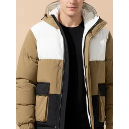 Mast & Harbour Men Colourblocked Bomber with Patchwork Jacket image 2