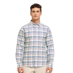 Mast & Harbour Men Comfort Opaque Checked Casual Shirt-picture-31