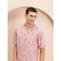 Mast & Harbour Men Floral Printed Relaxed Fit T-shirt-picture-35