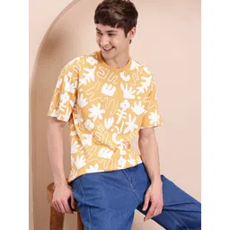 Mast & Harbour Men Floral Printed Relaxed Fit T-shirt-picture-37