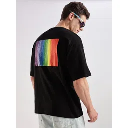 Mast & Harbour Men Graphic Printed Round Neck Pure Cotton Oversized T-shirt-picture-33