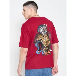 Mast & Harbour Men Graphic Printed Round Neck Pure Cotton Relaxed Fit T-shirt-picture-28