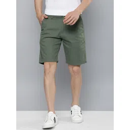 Mast & Harbour Men Green Solid Chino Shorts-picture-32