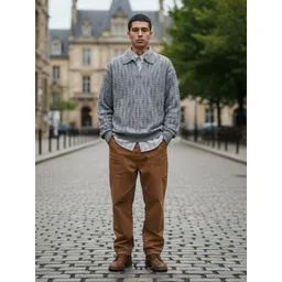 Mast & Harbour Men Grey Long Sleeves Shirt Collar Pullover Sweater-picture-31