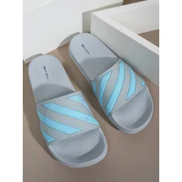 Mast & Harbour Men Grey Printed Rubber Sliders-picture-14