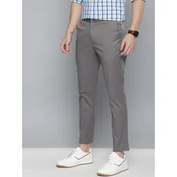 Mast & Harbour Men Grey Regular Fit Solid Regular Trousers-picture-14