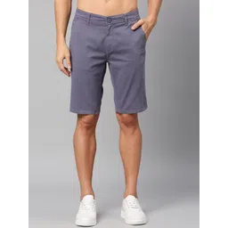 Mast & Harbour Men Grey Slim Fit Low-Rise Chino Shorts-picture-36