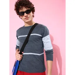 Mast & Harbour Men Grey Striped Pullover-picture-19