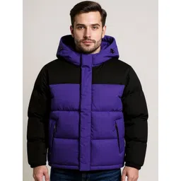 Mast & Harbour Men Hooded Colourblocked Padded Jacket-picture-31