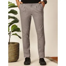 Mast & Harbour Men Mid-Rise Classic Easy Wash Pleated Trousers-picture-38