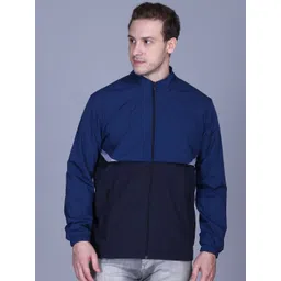 Mast & Harbour Men Mock Collar Colourblocked Water Resistant Open Front Jacket-picture-33