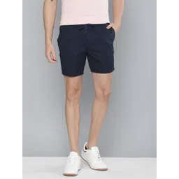 Mast & Harbour Men Navy Blue Solid Regular Fit Shorts-picture-15