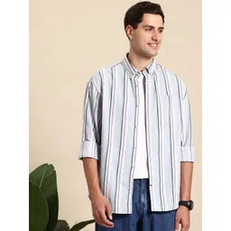 Mast & Harbour Men Opaque Striped Casual Shirt-picture-29