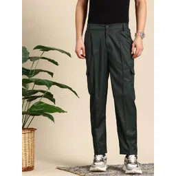 Mast & Harbour Men Pleated Cargos Style Trousers-picture-10