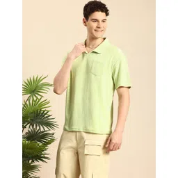 Mast & Harbour Men Polo Collar Relaxed Fit Anti Odour T-shirt image 3