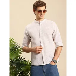 Mast & Harbour Men Premium Slim Fit Pinstripes Striped Casual Shirt-picture-23