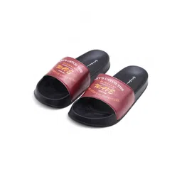 Mast & Harbour Men Printed Cushioned Footbed & Anti-Slip Sole Sliders-picture-18