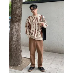 Mast & Harbour Men Printed Long Sleeves Round Neck Pullover Sweater-picture-19