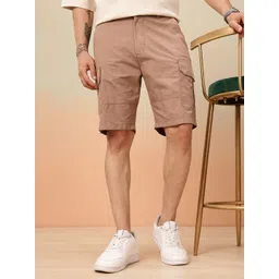 Mast & Harbour Men Pure Cotton Cargo Shorts-picture-24