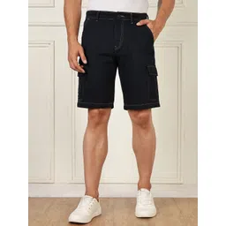 Mast & Harbour Men Pure Cotton Relaxed Fit Mid-Rise Cargo Shorts-picture-40