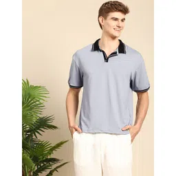 Mast & Harbour Men Relaxed Fit Polo Collar T-shirt-picture-28